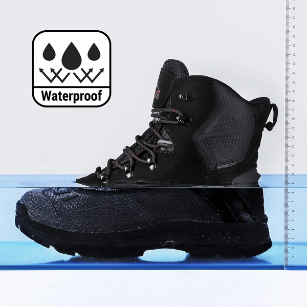 Men's Insulated Waterproof Snow Boots - BLACK - 1